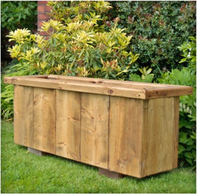 Deep Rustic Large Wooden Planter 1190 Narrow - Large Wooden Patio Planters