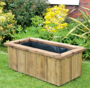 Deep Rustic Large Wooden Planter 1190